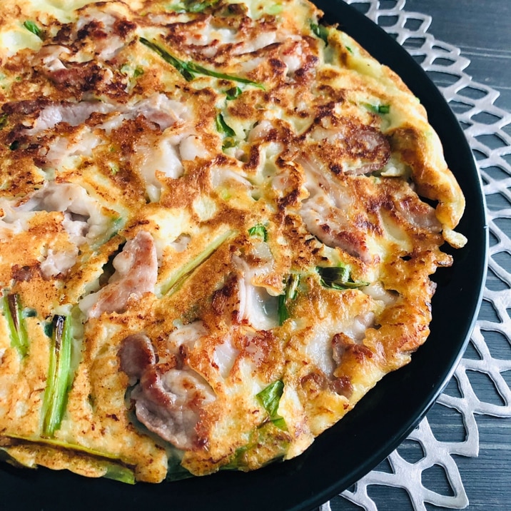 キャベツなしでネギを大量消費 ネギ豚お好み焼き レシピ 作り方 By Ma Ma Yu Mi 楽天レシピ
